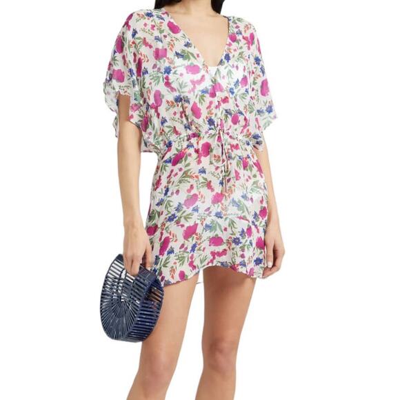 VIX Paula Hermanny kaftan Clover callie floral print chiffon X-Small XS - Picture 1 of 5
